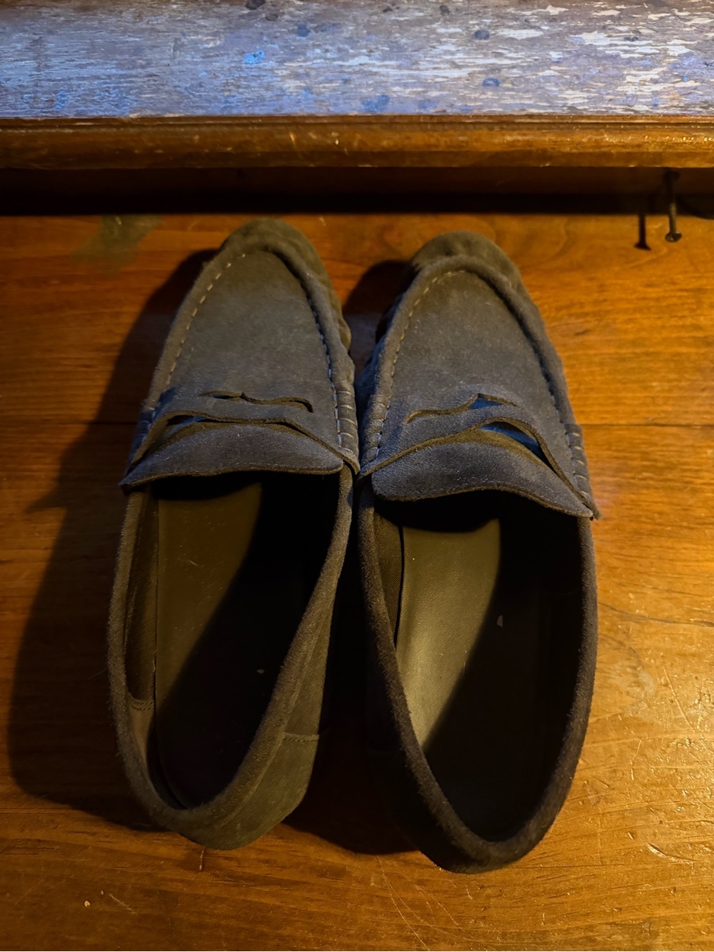 Women’s Suede Penny Loafers in grey